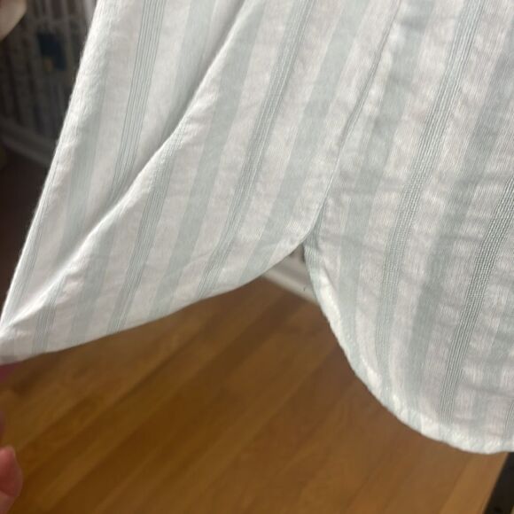 Madewell Palm Tree Sunshine Embroidered Blue White Striped Sleeveless Top XS - Picture 8 of 13